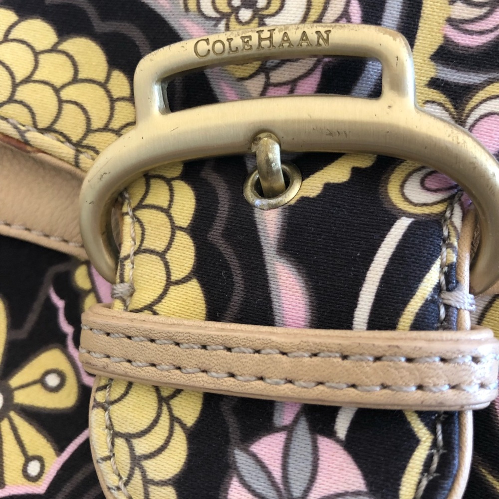 Cole Haan Floral Bag with Leather Trim & Brushed Gold Hardware - Picture 5 of 5